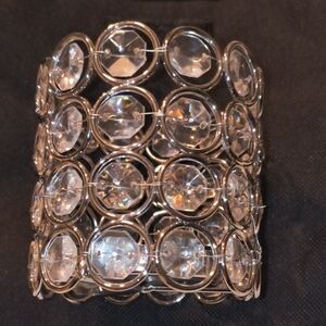 Avon Silver Crystal Candle Holder